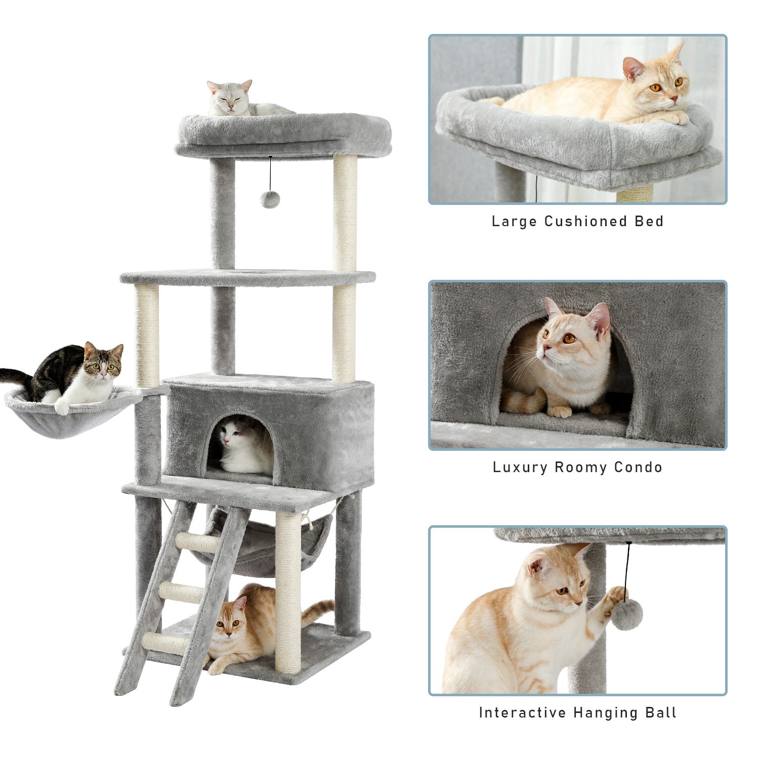 NEW H176cm Pet Cat Tree House Condo Toy Scratching Post for Cats Wood Climbing Tree Cat Tree Towers Furniture Fast Domestic Deli