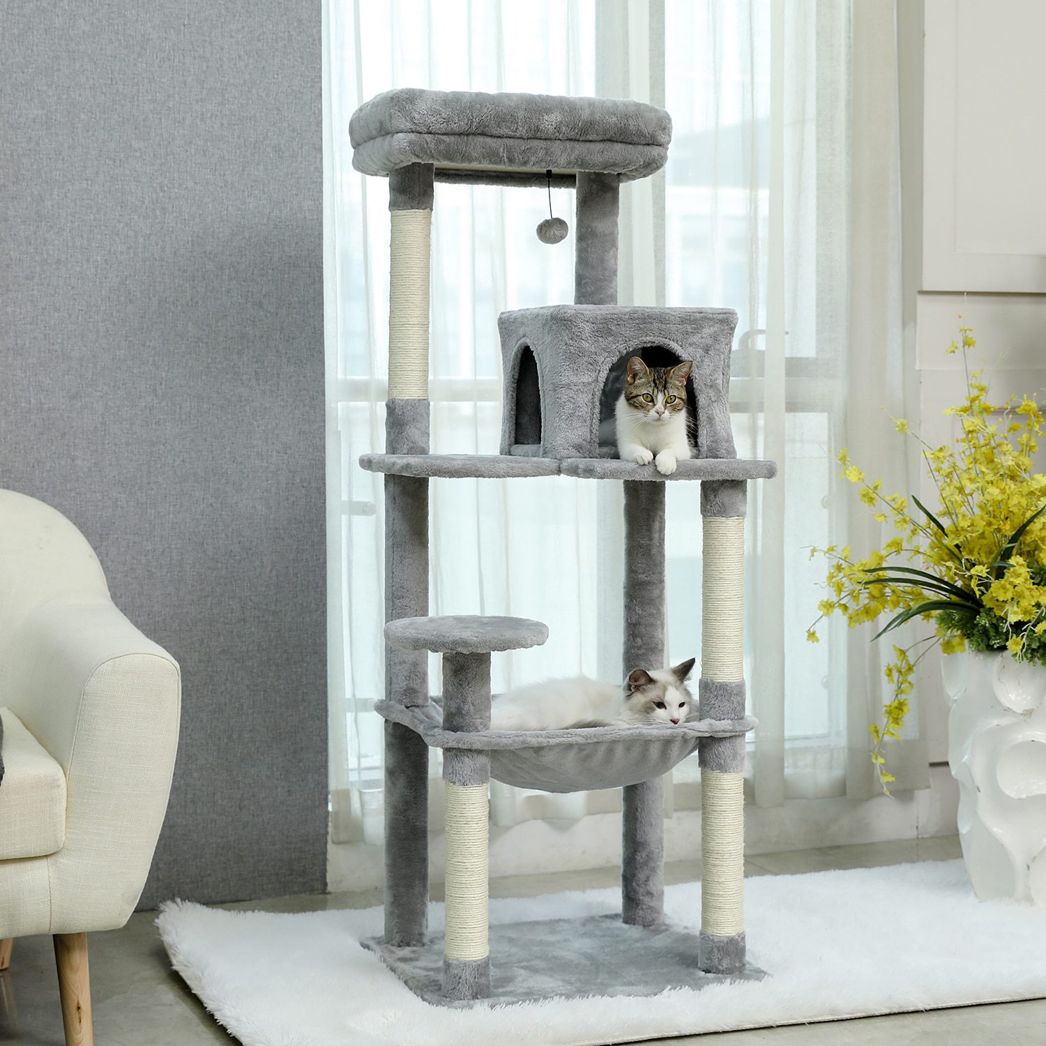 NEW H176cm Pet Cat Tree House Condo Toy Scratching Post for Cats Wood Climbing Tree Cat Tree Towers Furniture Fast Domestic Deli