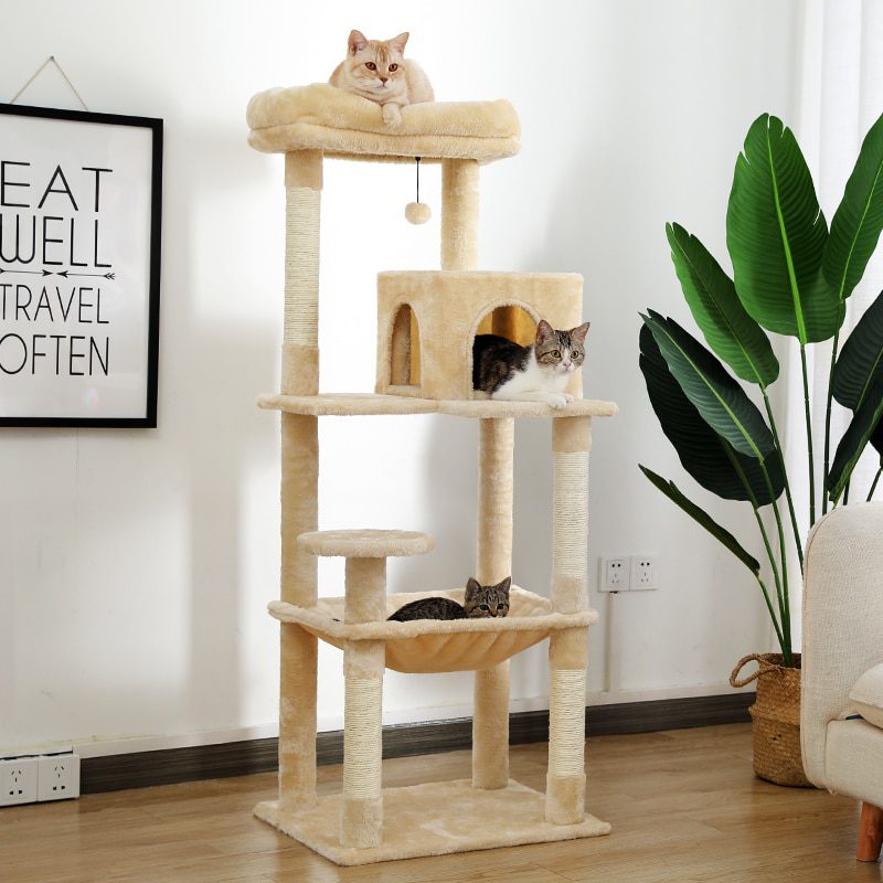 NEW H176cm Pet Cat Tree House Condo Toy Scratching Post for Cats Wood Climbing Tree Cat Tree Towers Furniture Fast Domestic Deli