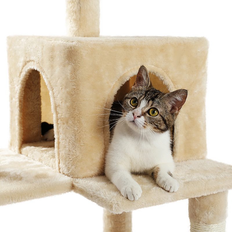 NEW H176cm Pet Cat Tree House Condo Toy Scratching Post for Cats Wood Climbing Tree Cat Tree Towers Furniture Fast Domestic Deli