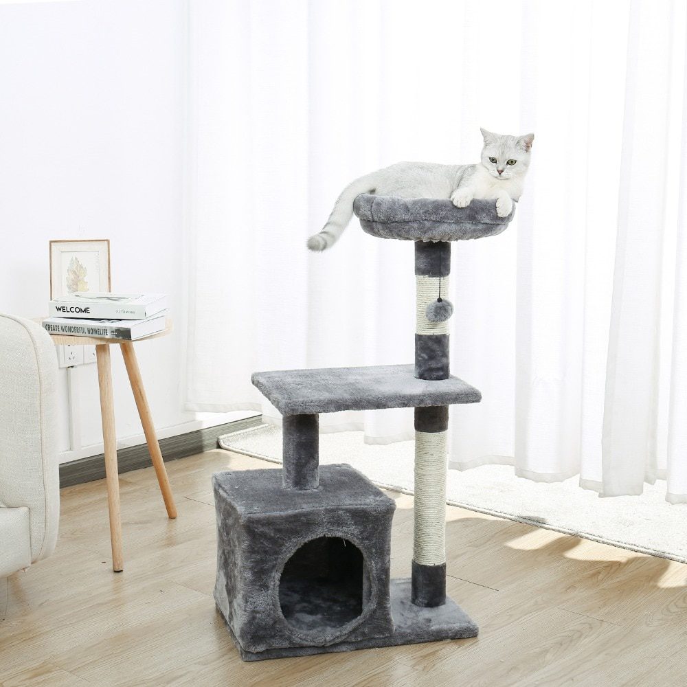 NEW H176cm Pet Cat Tree House Condo Toy Scratching Post for Cats Wood Climbing Tree Cat Tree Towers Furniture Fast Domestic Deli