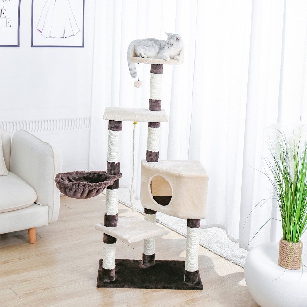 NEW H176cm Pet Cat Tree House Condo Toy Scratching Post for Cats Wood Climbing Tree Cat Tree Towers Furniture Fast Domestic Deli