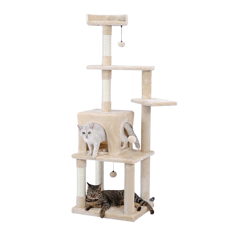 NEW H176cm Pet Cat Tree House Condo Toy Scratching Post for Cats Wood Climbing Tree Cat Tree Towers Furniture Fast Domestic Deli