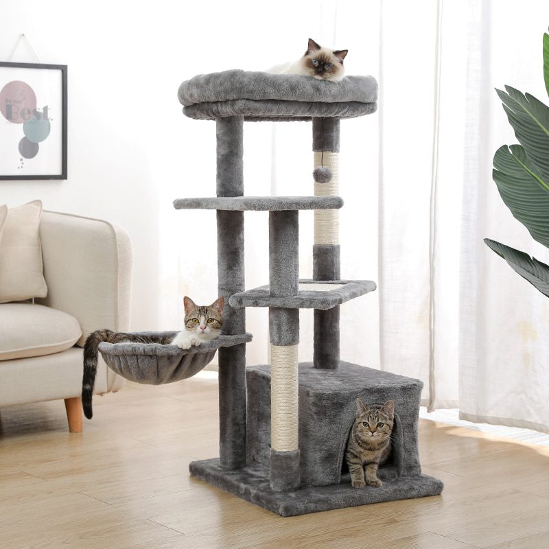 NEW H176cm Pet Cat Tree House Condo Toy Scratching Post for Cats Wood Climbing Tree Cat Tree Towers Furniture Fast Domestic Deli