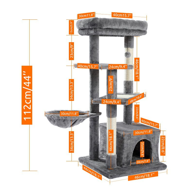 NEW H176cm Pet Cat Tree House Condo Toy Scratching Post for Cats Wood Climbing Tree Cat Tree Towers Furniture Fast Domestic Deli