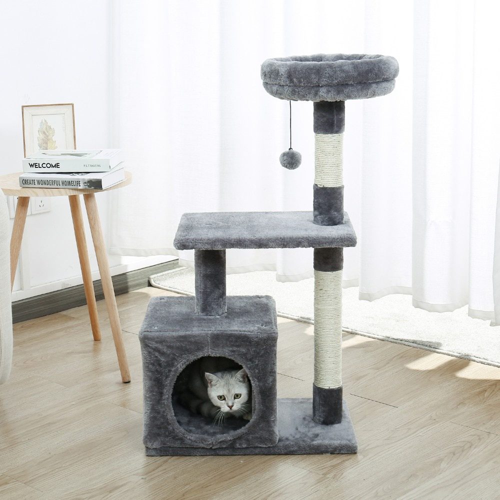 NEW H176cm Pet Cat Tree House Condo Toy Scratching Post for Cats Wood Climbing Tree Cat Tree Towers Furniture Fast Domestic Deli