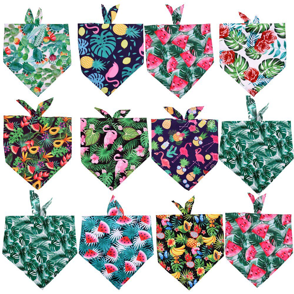 NEW 50pcs Dog Bandana Fruit Style Bandana Dog Accessories Dog Scarf Summer Dog bandanas Bulk Small Dog Pet Bandana Dog Supplie