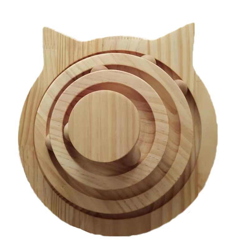 NEW 2/3 layers Cat Turntable Wooden Pet Cat Toys Cat Interactive Game Toys Pet Smart Track With Balls Funny Kitten Toys Pet Supp