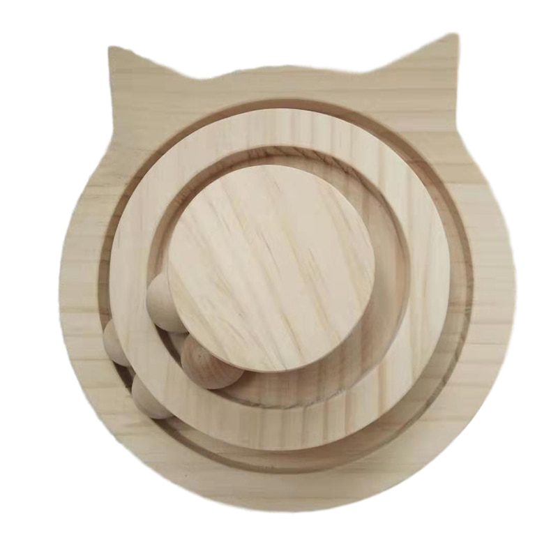 NEW 2/3 layers Cat Turntable Wooden Pet Cat Toys Cat Interactive Game Toys Pet Smart Track With Balls Funny Kitten Toys Pet Supp