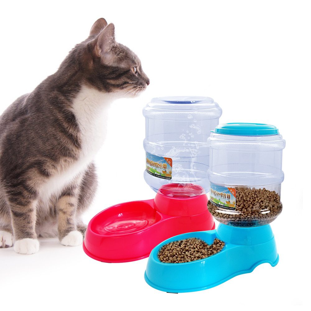 NEW 3.5L Dog Cat Feeder Bowl Automatic Pet Water Dispenser Drinking Fountain Bottle Plastic Pet Feeding Drinker Water Bowl