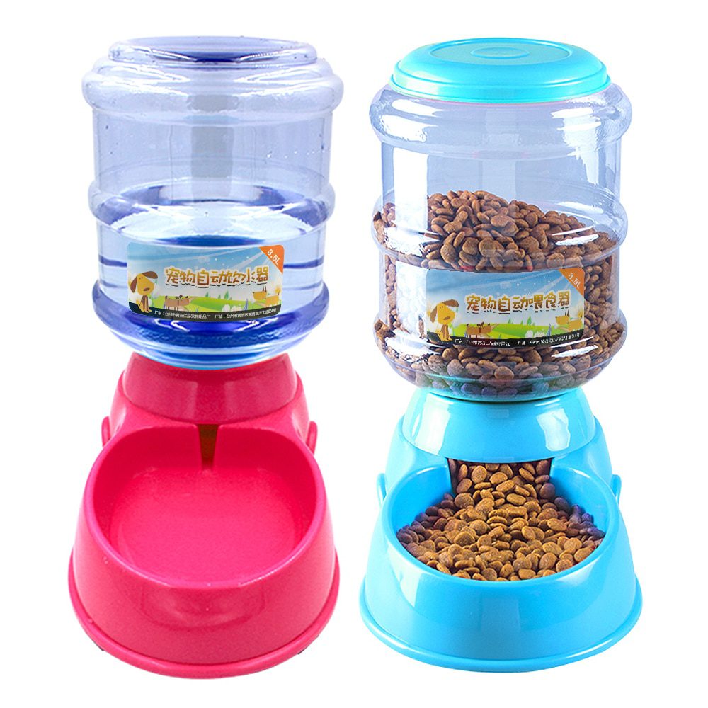 NEW 3.5L Dog Cat Feeder Bowl Automatic Pet Water Dispenser Drinking Fountain Bottle Plastic Pet Feeding Drinker Water Bowl