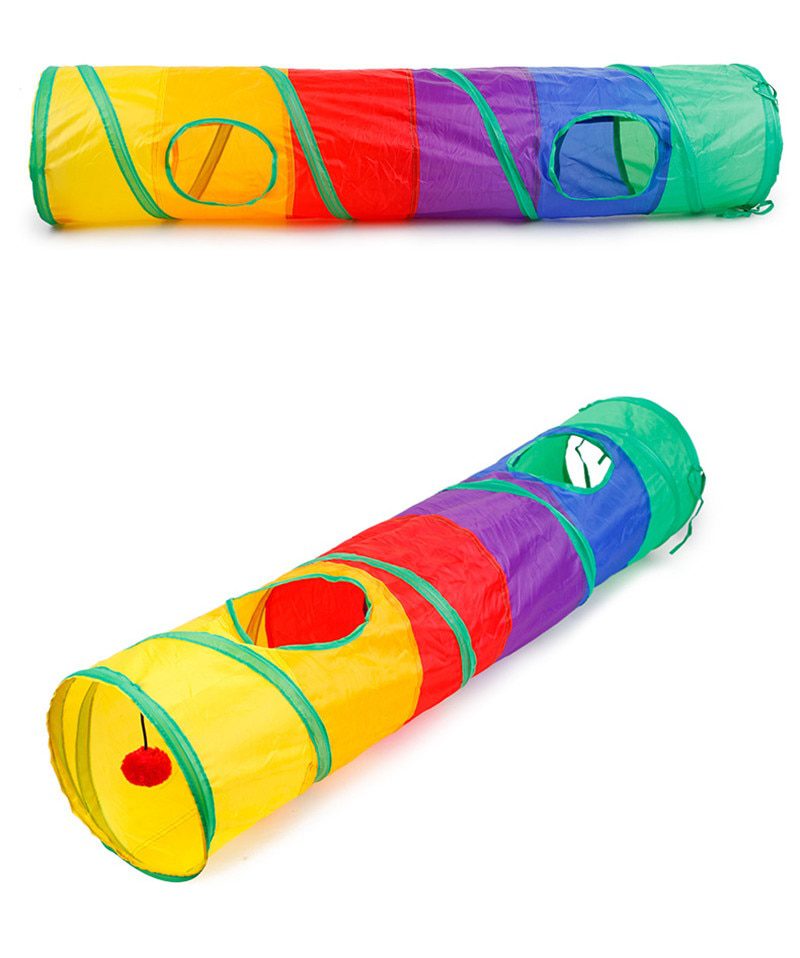 NEW Cat Tunnel for Indoor Cats Large with Play Ball S-Shape 5 Way Collapsible Interactive Peek Hole Pet Tube Toys for Puppy