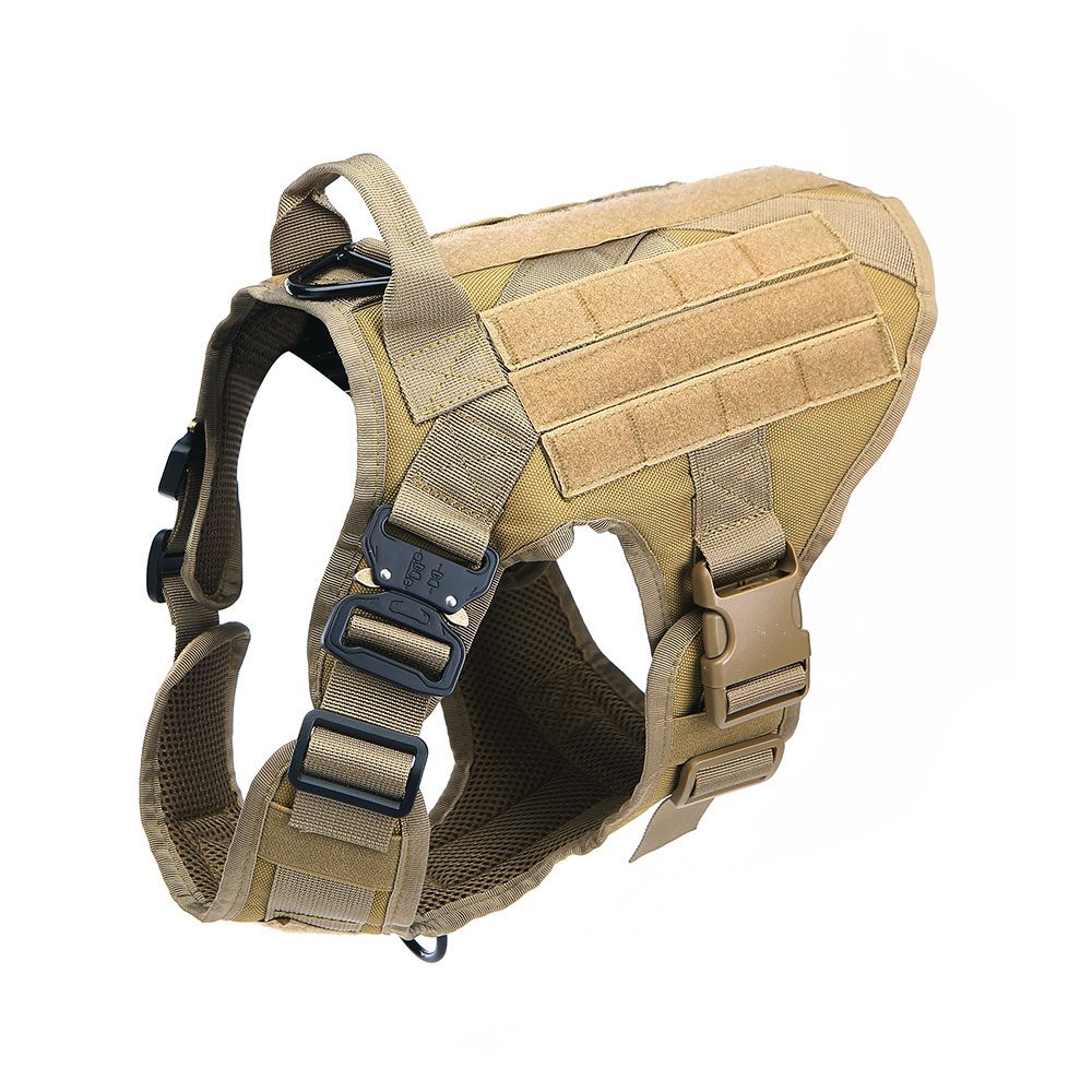 NEW Metal Buckle Tactical Dog Harness MOLLE Pet Train Vest German Shepherd Leash Hound Golden Retriever Labrador Saint Bernard H