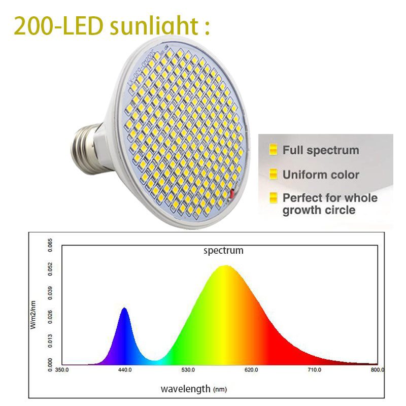 NEW 2020 NEW Full Spectrum 200 LED plant Grow light yellow Fitolamp indoor vegs cultivo growbox tent home room green house