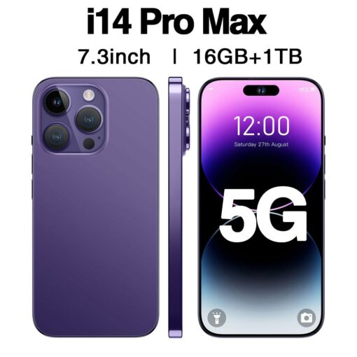 i14 Pro Max 7.3 inch Full Screen 4G 5G, 6000mAh Phones Global Version