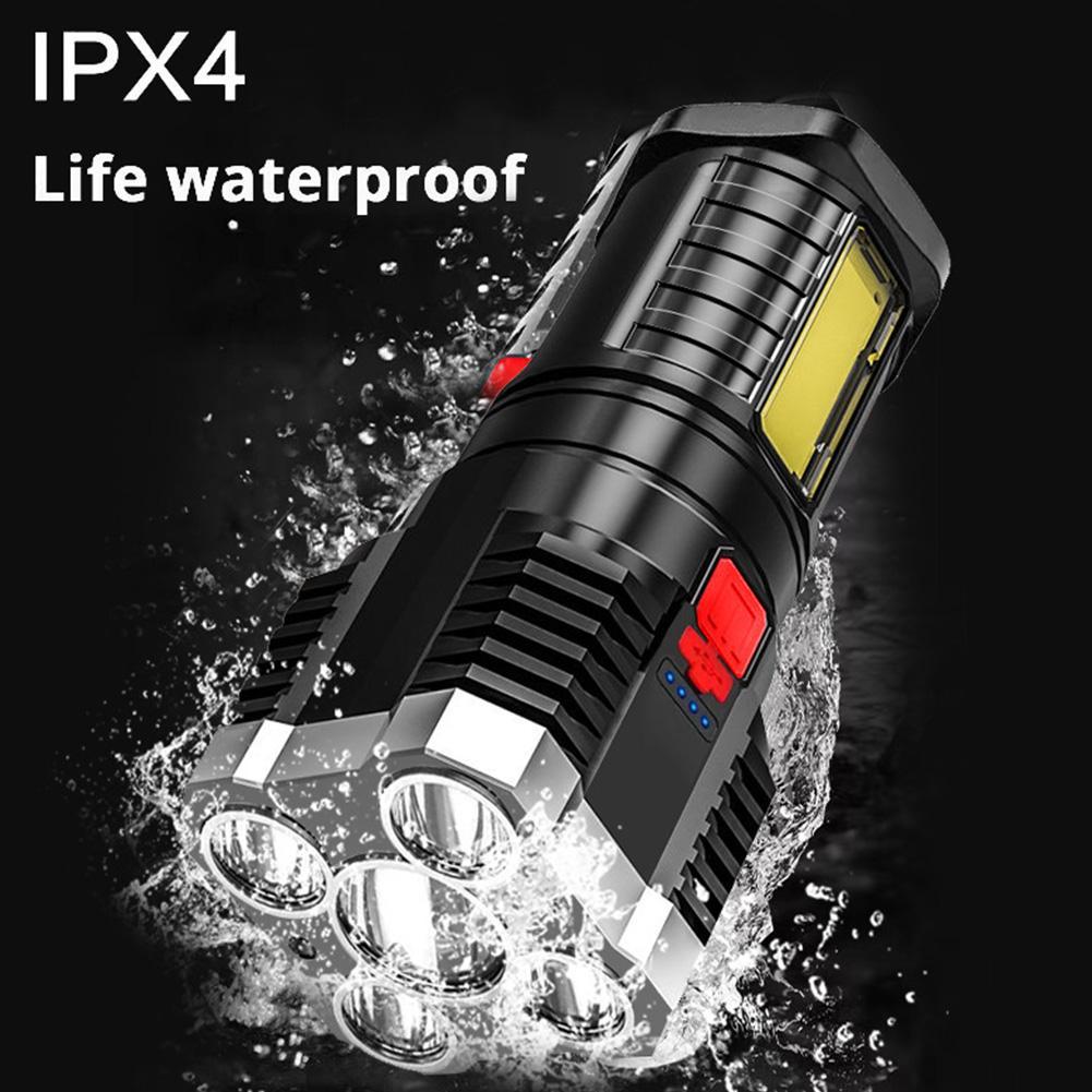 NEW Rechargeable 5-core Super Bright Flashlight Outdoor Multi-function P1000 Led Long-range Flashlight Battery Display COB Light