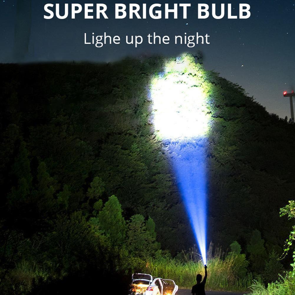 NEW Rechargeable 5-core Super Bright Flashlight Outdoor Multi-function P1000 Led Long-range Flashlight Battery Display COB Light