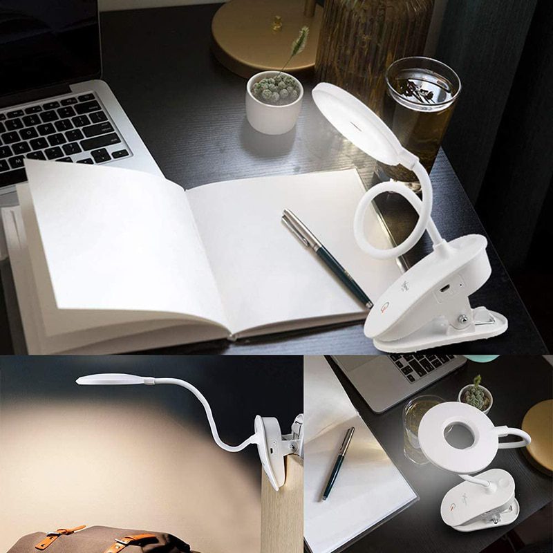 NEW Flexo Table Lamp 18 Led Desk Lamp Touch Clip Study Lamps Magnifier Gooseneck Desktop Usb Table Light Rechargeable