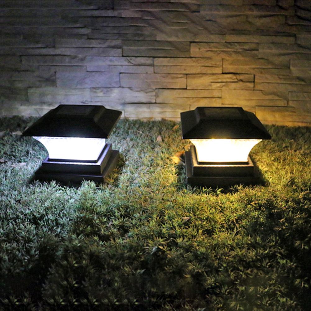 NEW Solar Power LED Pillar Lamp Outdoor Garden Fence Lamp Yard Post Cap Lights Waterproof Solar Street Wall Light