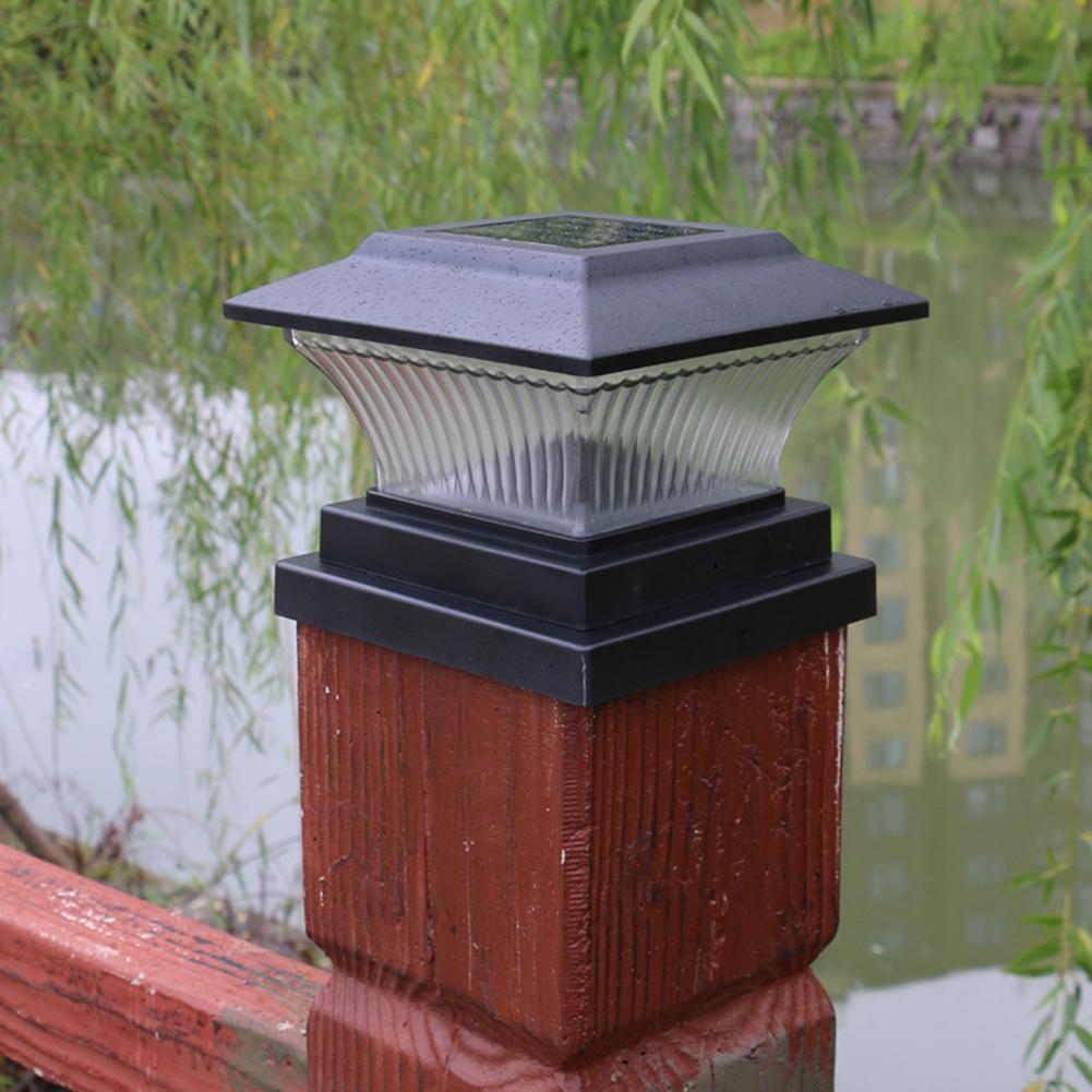 NEW Solar Power LED Pillar Lamp Outdoor Garden Fence Lamp Yard Post Cap Lights Waterproof Solar Street Wall Light