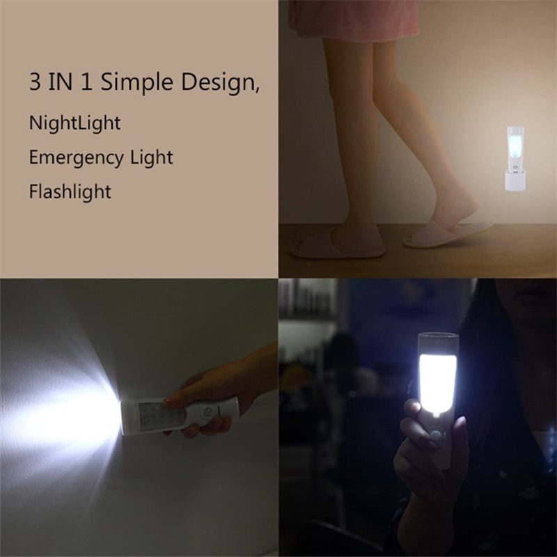 NEW Modern 4 In 1 Motion Sensor Wall Night Light Rechargeable Emergency LED Flashlight For Camping Home Indoor Outdoor Lights