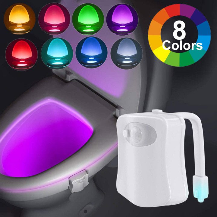 NEW Toilet Seat Night Light Smart PIR Motion Sensor 8 Colors Waterproof Backlight  LED Toilet Bowl Luminaria Lamp WC Toilet Ligh