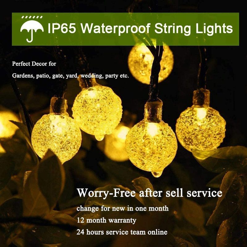 NEW 12m 100LED / 7M 50 LED Solar String Fairy Lights  Waterproof Outdoor Garland Solar Power Lamp Christmas Decoration For Garde