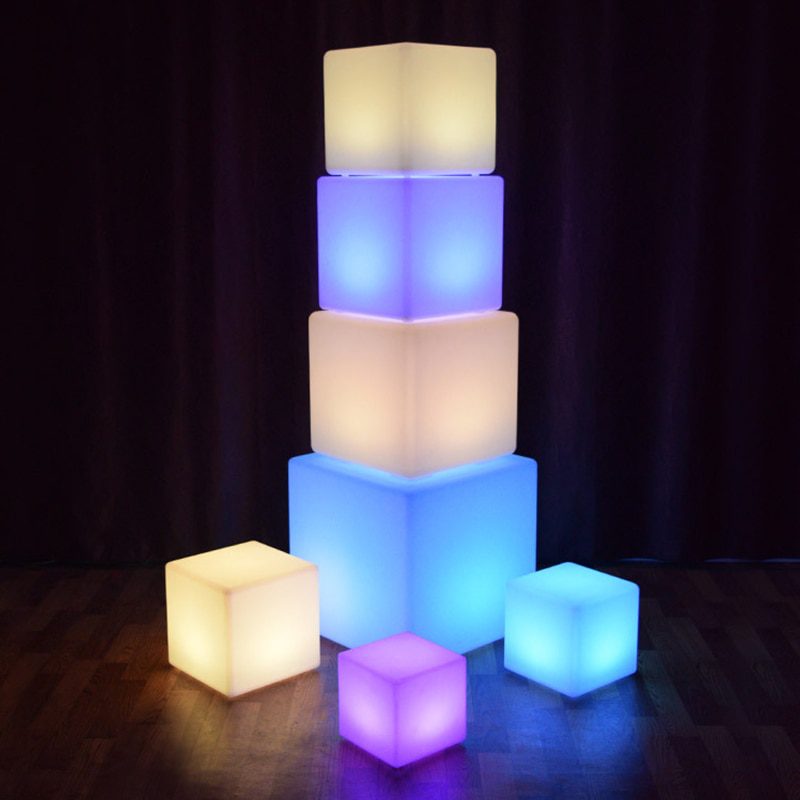 NEW Creative Square LED Night Light Remote LED Colorful Changing Mood Cubes Night Lamp Rechargeable Glow Light Home Decor Lights