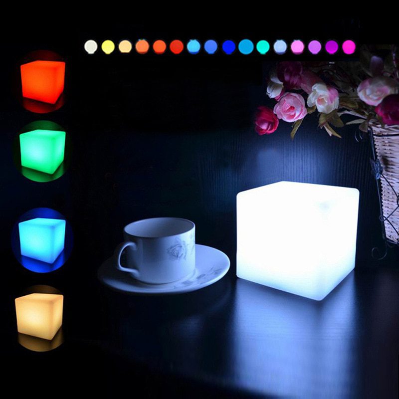 NEW Creative Square LED Night Light Remote LED Colorful Changing Mood Cubes Night Lamp Rechargeable Glow Light Home Decor Lights