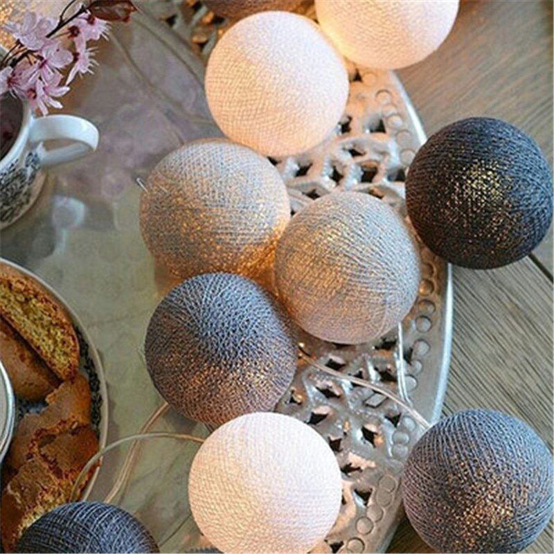 NEW Ball Light Chain Night Lights Garland LED String Christmas Kids Bedroom Halloween Outdoor Wedding Patio Party Decoration