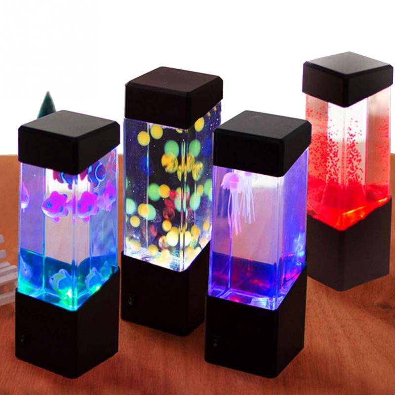 NEW Jellyfish Lamp LED Bedside Night Light Color Changing Jellyfish Tank Aquarium Led Lamp Relaxing Mood Lights Lava Lamp Kids G