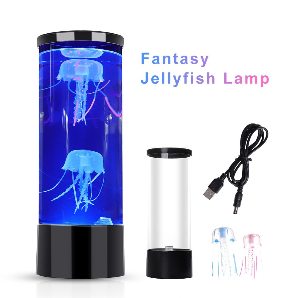 NEW Jellyfish Lamp LED Bedside Night Light Color Changing Jellyfish Tank Aquarium Led Lamp Relaxing Mood Lights Lava Lamp Kids G