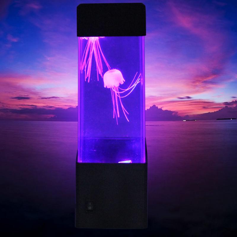 NEW Jellyfish Lamp LED Bedside Night Light Color Changing Jellyfish Tank Aquarium Led Lamp Relaxing Mood Lights Lava Lamp Kids G