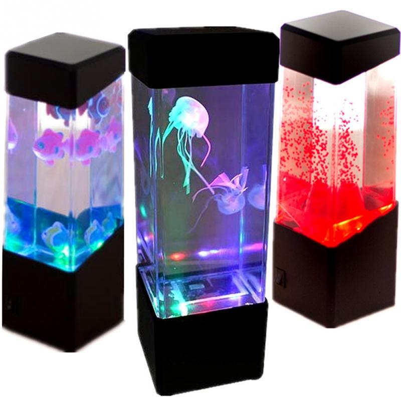 NEW Jellyfish Lamp LED Bedside Night Light Color Changing Jellyfish Tank Aquarium Led Lamp Relaxing Mood Lights Lava Lamp Kids G