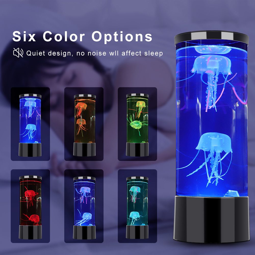 NEW Jellyfish Lamp LED Bedside Night Light Color Changing Jellyfish Tank Aquarium Led Lamp Relaxing Mood Lights Lava Lamp Kids G