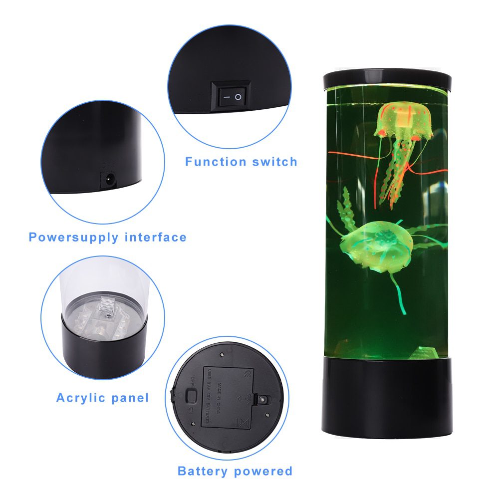 NEW Jellyfish Lamp LED Bedside Night Light Color Changing Jellyfish Tank Aquarium Led Lamp Relaxing Mood Lights Lava Lamp Kids G