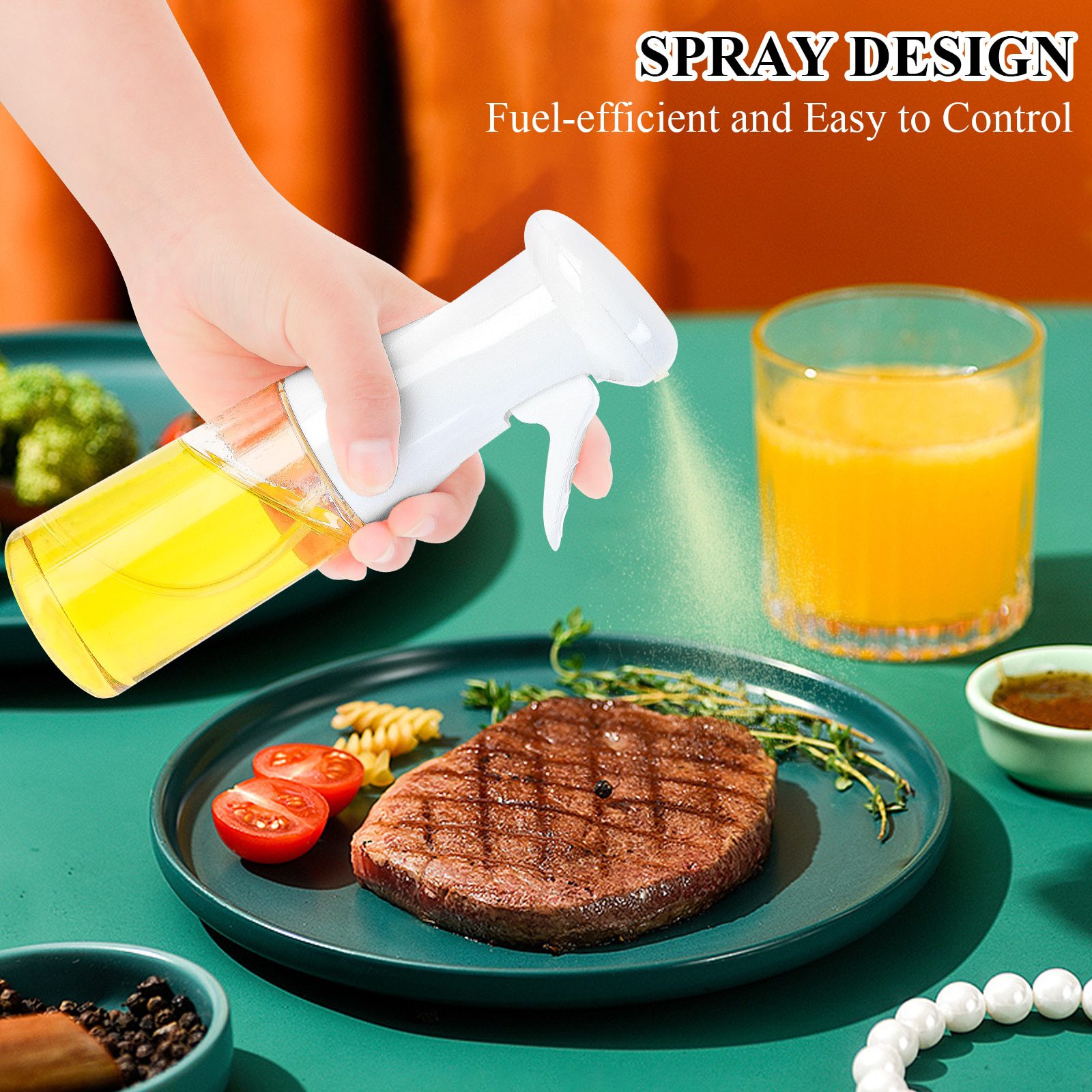 NEW 210ml Oil Spray Bottle Cooking Baking Vinegar Mist Sprayer Barbecue Spray Bottle for Kitchen Cooking BBQ Grilling Roasting