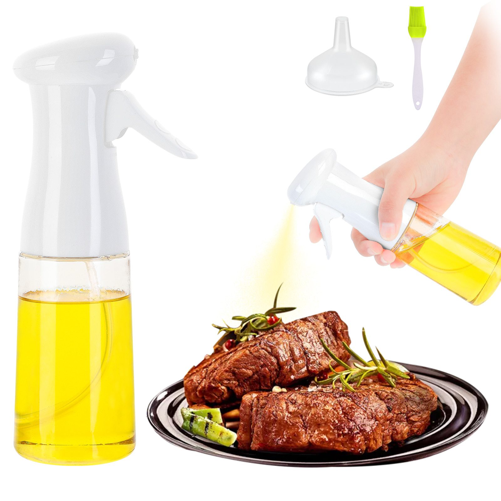 NEW 210ml Oil Spray Bottle Cooking Baking Vinegar Mist Sprayer Barbecue Spray Bottle for Kitchen Cooking BBQ Grilling Roasting