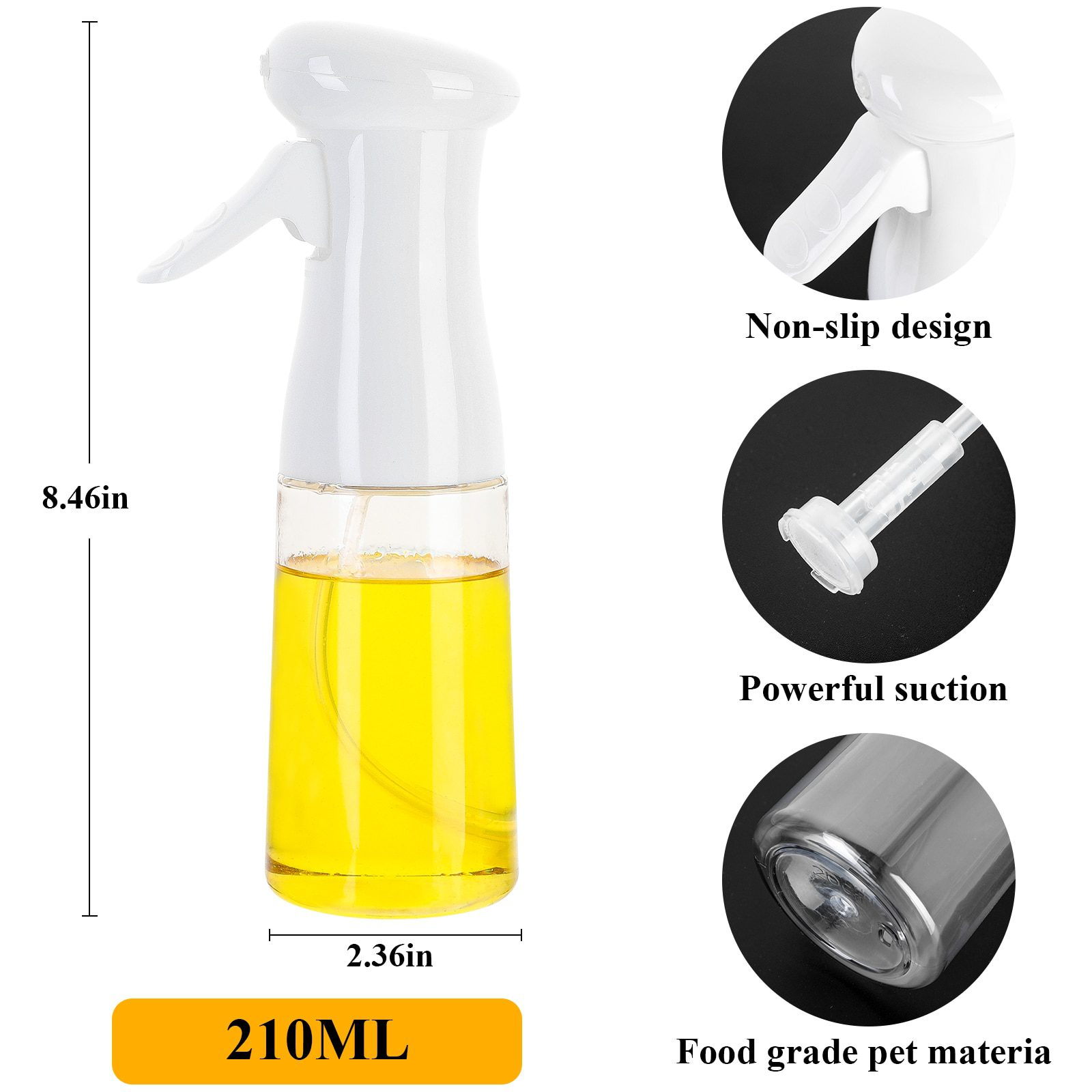 NEW 210ml Oil Spray Bottle Cooking Baking Vinegar Mist Sprayer Barbecue Spray Bottle for Kitchen Cooking BBQ Grilling Roasting