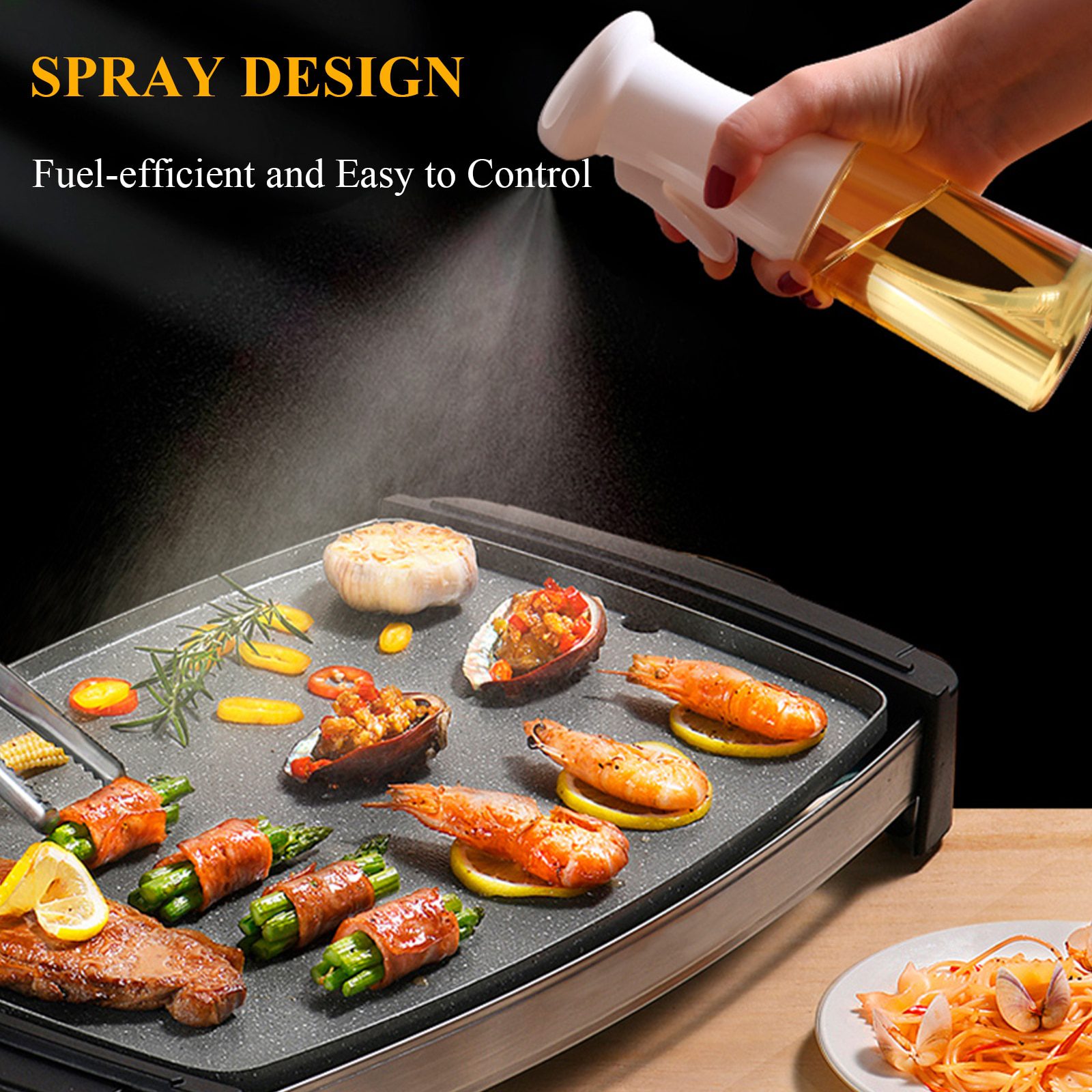 NEW 210ml Oil Spray Bottle Cooking Baking Vinegar Mist Sprayer Barbecue Spray Bottle for Kitchen Cooking BBQ Grilling Roasting