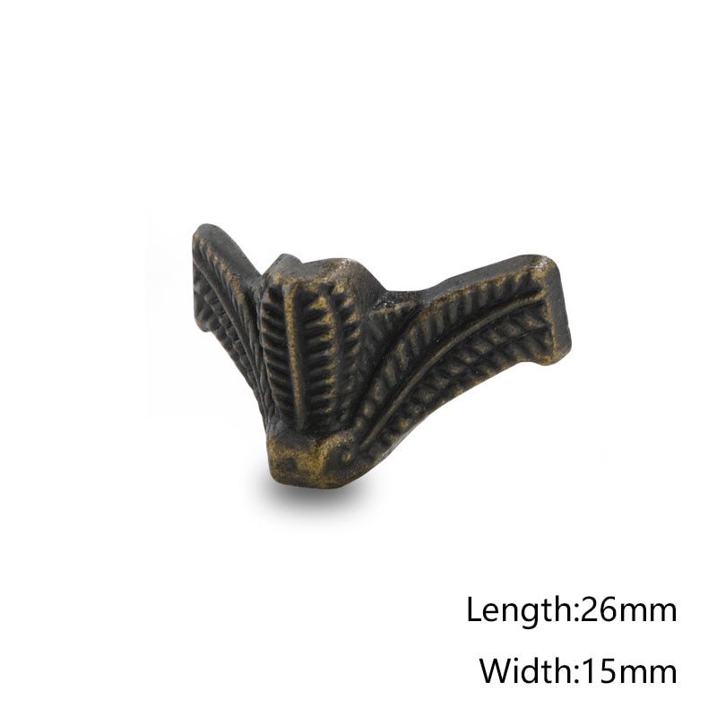 NEW 4pcs/Lot Antique Durable Wood Box Feet Leg Corner Protector Triangle Rattan Carved Decorative Bracket For Furniture Hardware