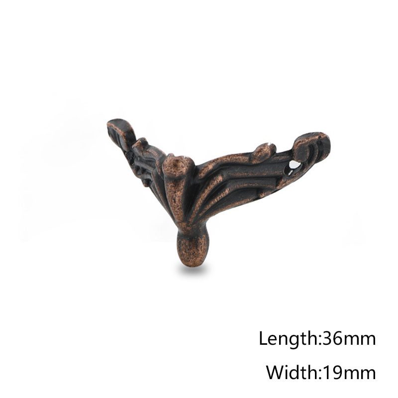 NEW 4pcs/Lot Antique Durable Wood Box Feet Leg Corner Protector Triangle Rattan Carved Decorative Bracket For Furniture Hardware