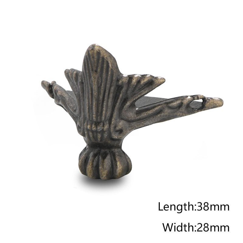 NEW 4pcs/Lot Antique Durable Wood Box Feet Leg Corner Protector Triangle Rattan Carved Decorative Bracket For Furniture Hardware