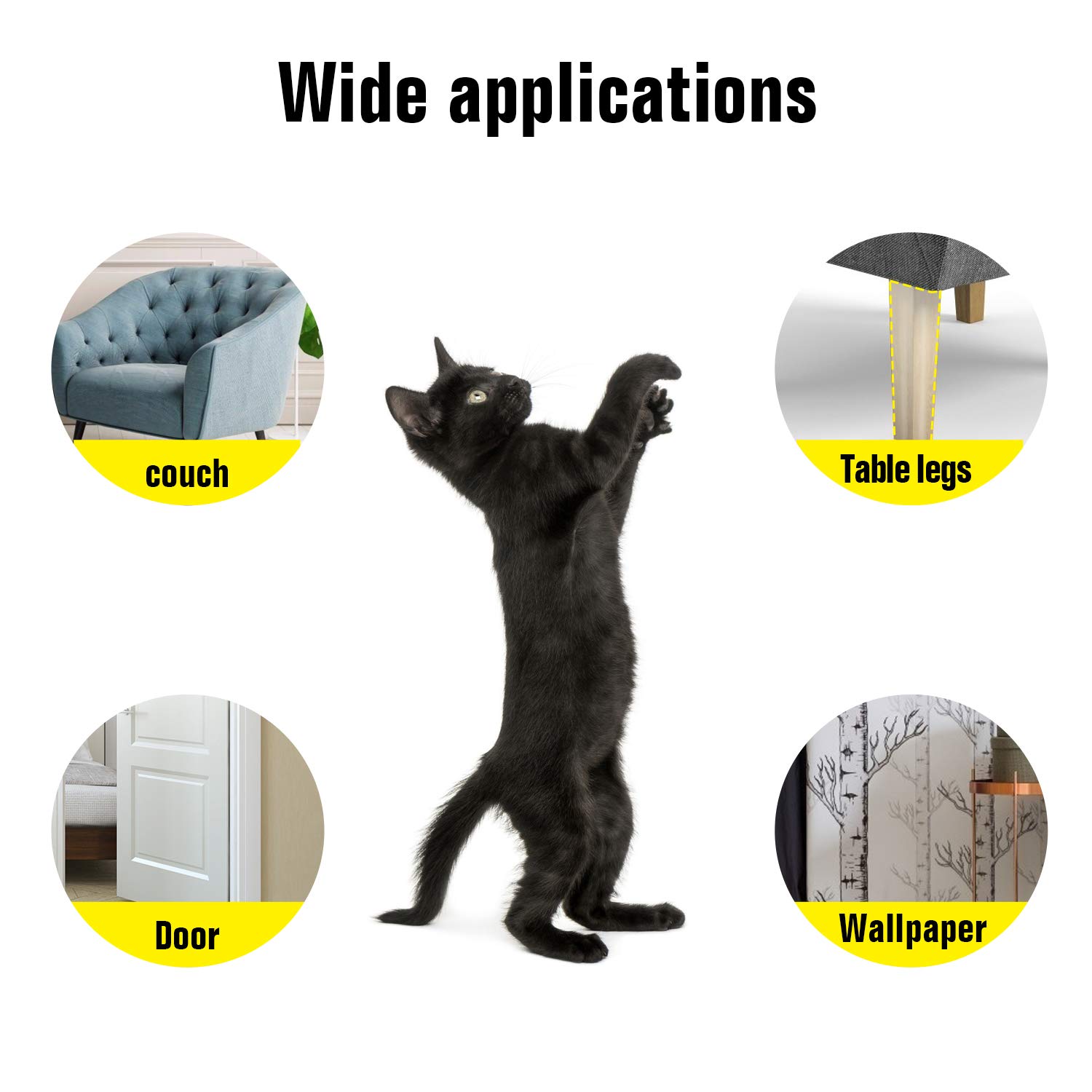 NEW 8pcs Cat Scratcher Post Deterrent Double Anti-scratch Tape Cat Couch Furniture Protector Cat Scratch Guards Sofa Protection