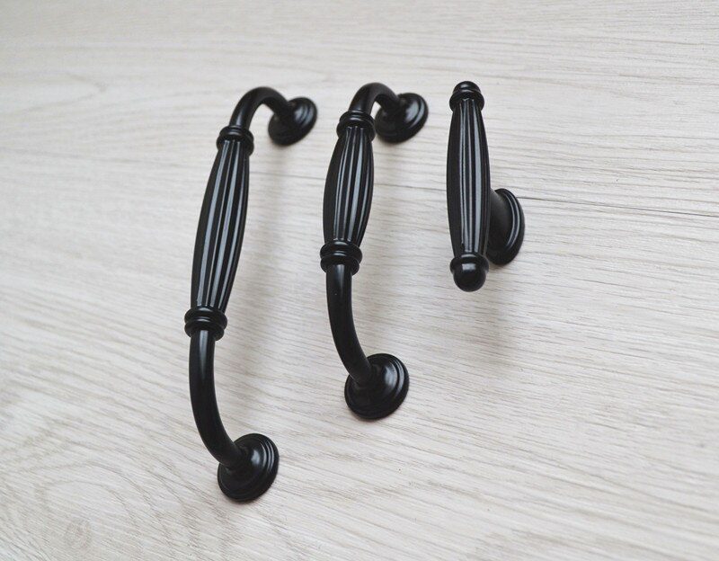 NEW Black Zinc Alloy Handles for Furniture Cabinet Knobs and Handles Drawer Knobs Kitchen Handles Cabinet Pulls Cupboard Knobs