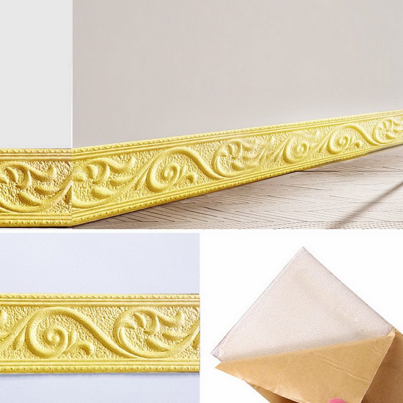 NEW 3D Wall Trim Line Skirting Border Self Adhesive Waterproof Baseboard Wallpaper Wall Sticker For Living Room Home Decoration