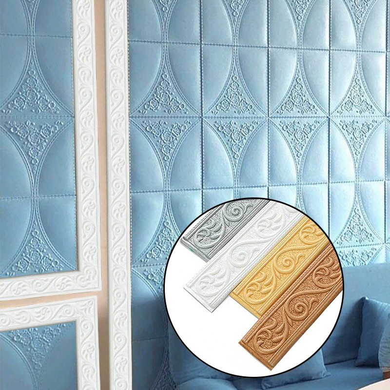 NEW 3D Wall Trim Line Skirting Border Self Adhesive Waterproof Baseboard Wallpaper Wall Sticker For Living Room Home Decoration