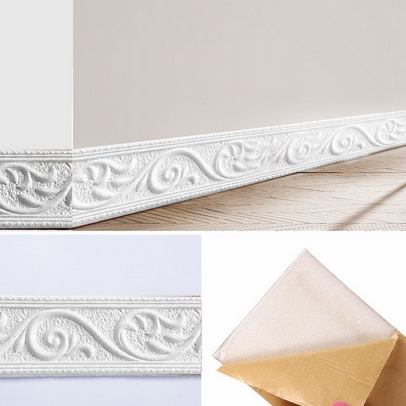 NEW 3D Wall Trim Line Skirting Border Self Adhesive Waterproof Baseboard Wallpaper Wall Sticker For Living Room Home Decoration