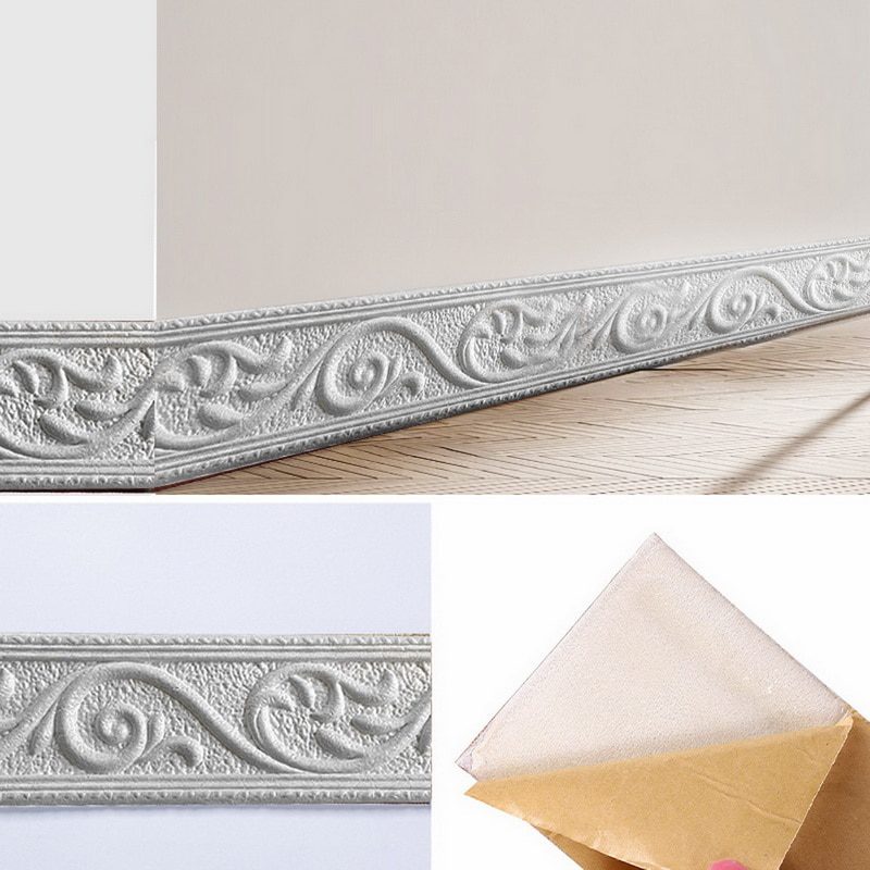 NEW 3D Wall Trim Line Skirting Border Self Adhesive Waterproof Baseboard Wallpaper Wall Sticker For Living Room Home Decoration