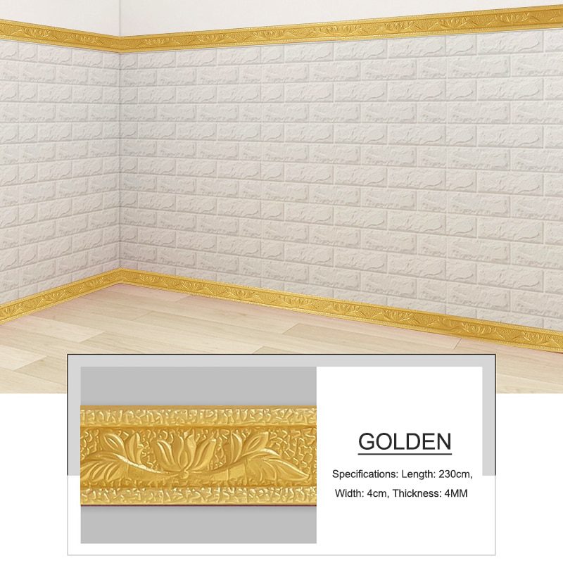 NEW 3D Wall Trim Line Skirting Border Self Adhesive Waterproof Baseboard Wallpaper Wall Sticker For Living Room Home Decoration